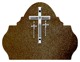 DARAY L 517 SL SH BR Silver 3 Crosses Shimmer Brown Background